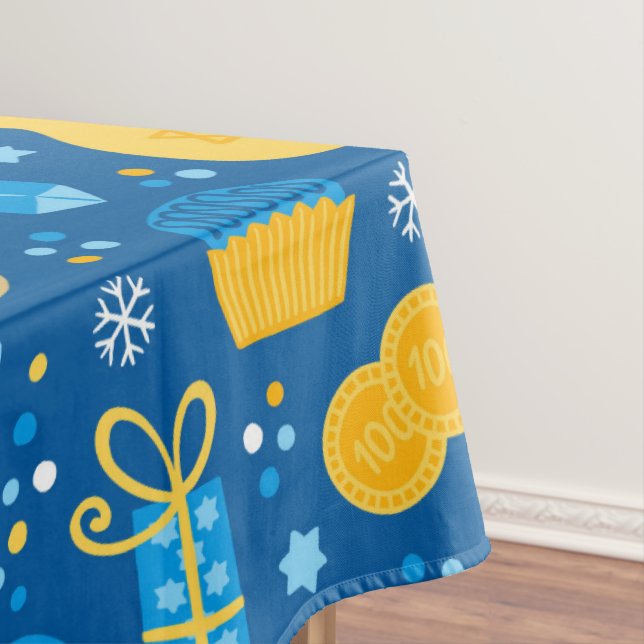 Everything Hanukkah Tablecloth (In Situ)