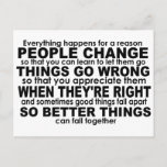 Everything Happens For A Reason Inspirational Postcard at Zazzle