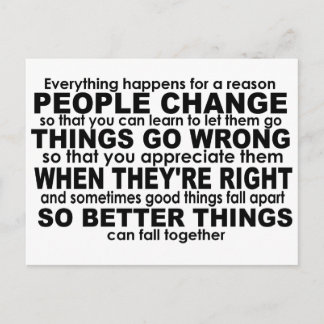 Everything Happens for a Reason Inspirational Postcard