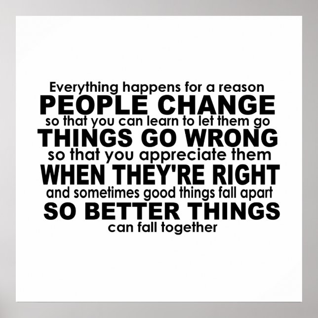 Everything Happens for a Reason Inspirational Poster (Front)