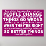 Everything Happens For A Reason Inspirational Wht Poster at Zazzle