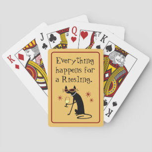 Everything Happens for a Riesling Wine Pun Poker Cards