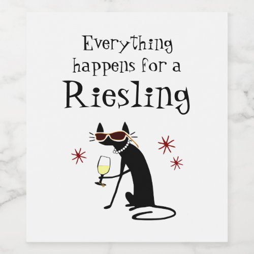 Everything Happens for a Riesling Wine Pun Wine Label