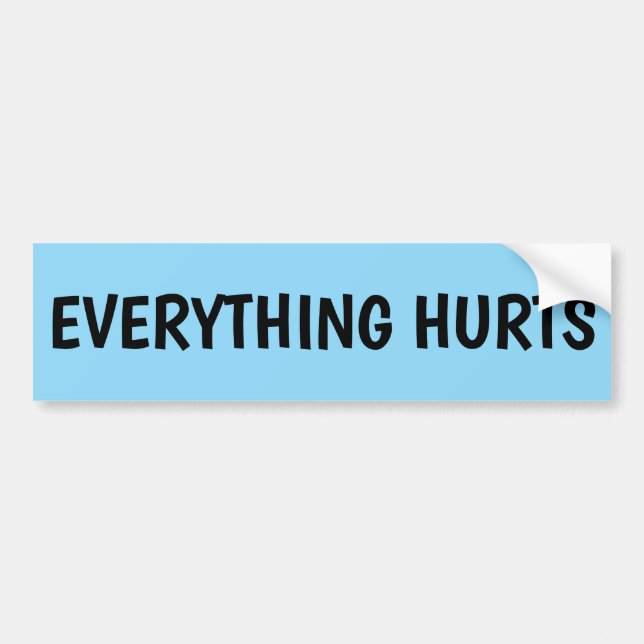 EVERYTHING HURTS BUMPER STICKER (Front)