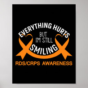 Everything Hurts I'm Still Smiling Rsd Crps Awaren Poster
