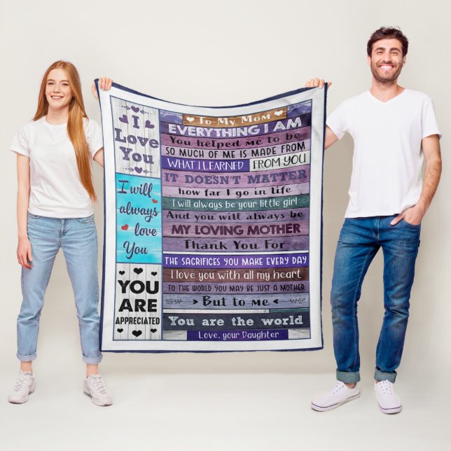 Everything I Am U Helped Me To Be-Daughter To Mom  Fleece Blanket (In Situ)