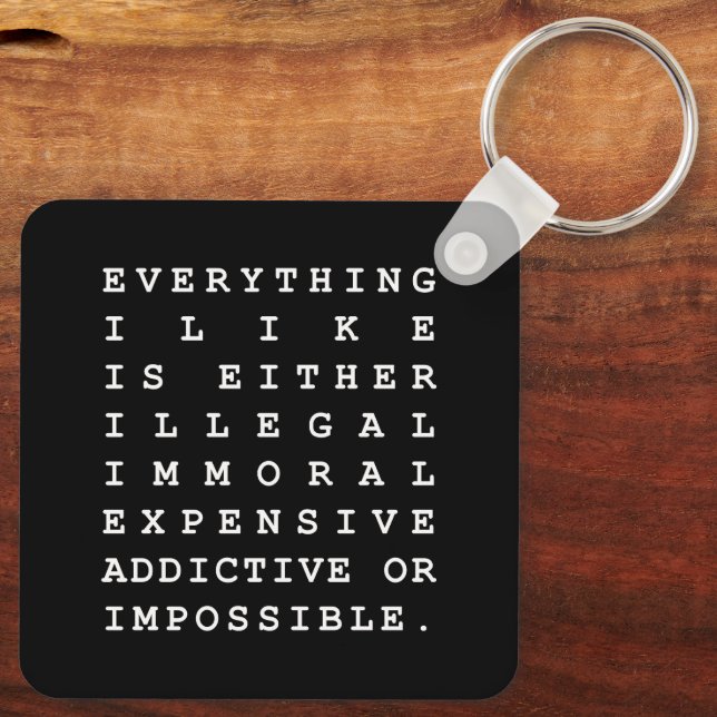 Everything I Like Keychain (Back)