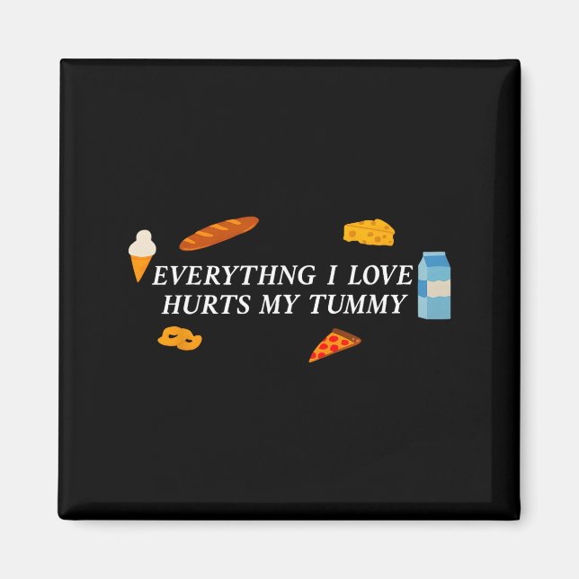 Everything I Love Hurts My Tummy Funny Food Lover  Magnet (Front)