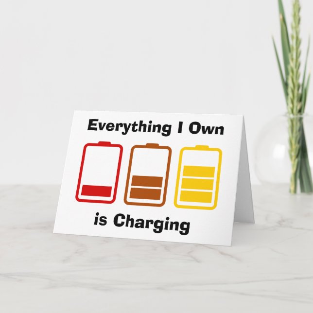 Everything I Own is Charging Postcard (Front)