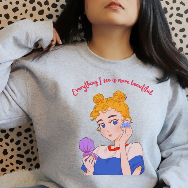 Everything I See Is More Beautiful - Trendy Aesthe Tri-Blend Shirt (Everything I See Is More Beautiful - Trendy Aesthetic Design for T-Shirts and Accessories)