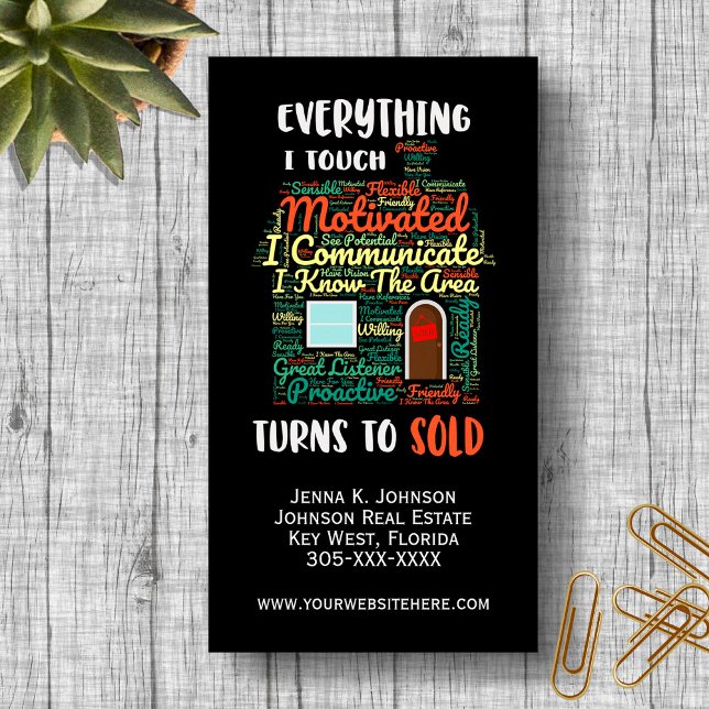 Everything I Touch Turns To Sold Real Estate Business Card Magnet (Creator Uploaded)