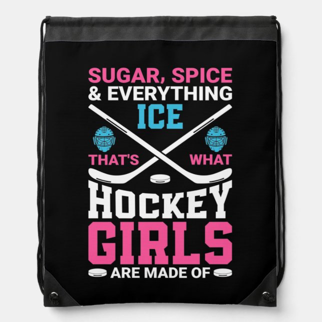 Everything Ice Hockey Girls Drawstring Bag (Front)
