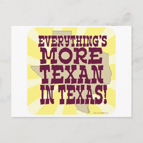 Everything in Texas Postcard