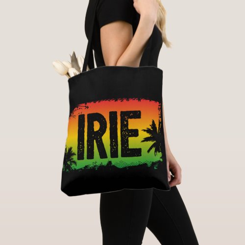 Everything IRIE Jamaican Rasta Flag Sunset Palms Tote Bag