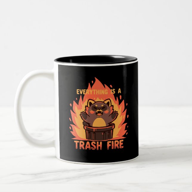 Everything is a Trash Fire Two-Tone Coffee Mug (Left)