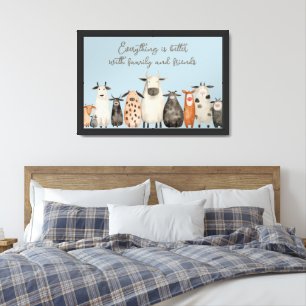 Everything is better with family and friends framed art