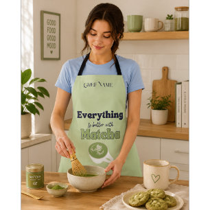 Everything is better with matcha ,Matcha Green Tea Apron