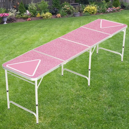 Everything is Better with Pink Glitter Cup Setup Beer Pong Table