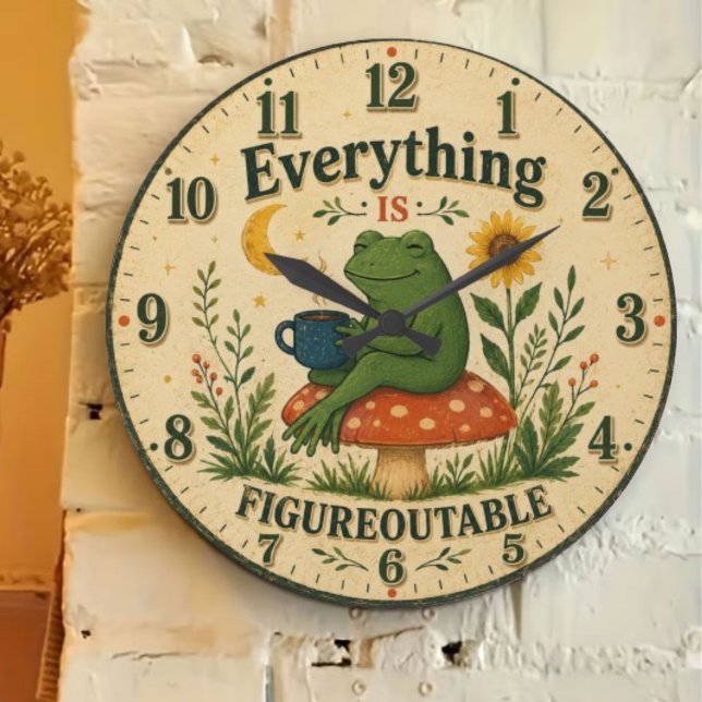 Everything Is Figureoutable Frog Large Clock (Creator Uploaded)