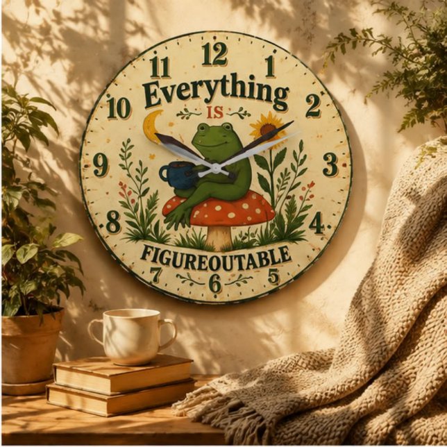 Everything Is Figureoutable Frog Large Clock (Creator Uploaded)