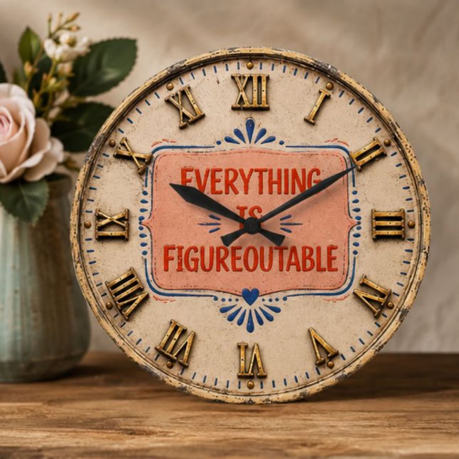 Everything Is Figureoutable Positive Motivation  Large Clock (Creator Uploaded)