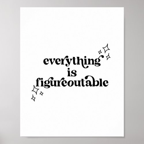 Everything Is Figureoutable Vintage Retro Font Poster