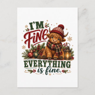 Everything Is Fine Announcement Postcard