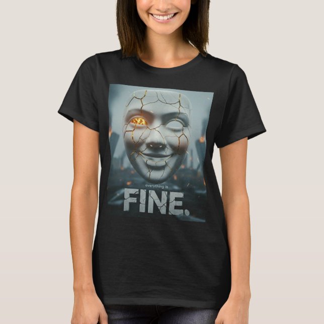 Everything Is Fine (Cracked Smile) T-Shirt (Front)