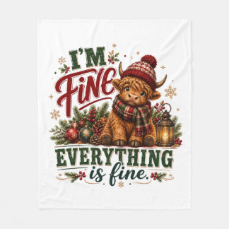 Everything Is Fine Fleece Blanket