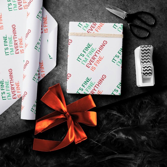Everything is Fine | Fun Everyday Sarcastic Quote Wrapping Paper (Creator Uploaded)