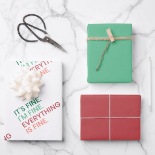 Everything is Fine Fun Everyday Sarcastic Quote Wrapping Paper Sheets