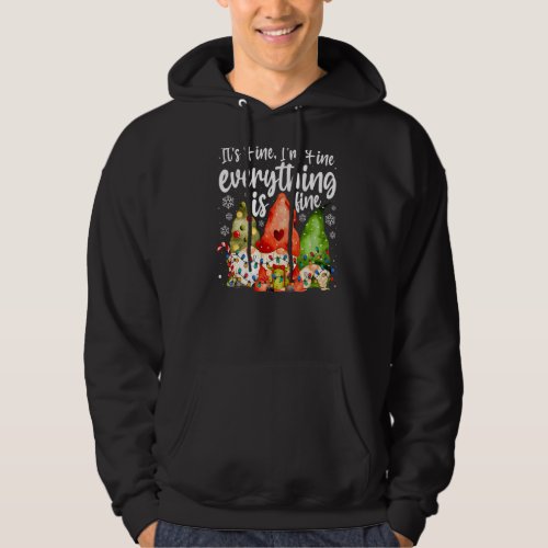Everything Is Fine Gnomes Christmas Lights Hoodie