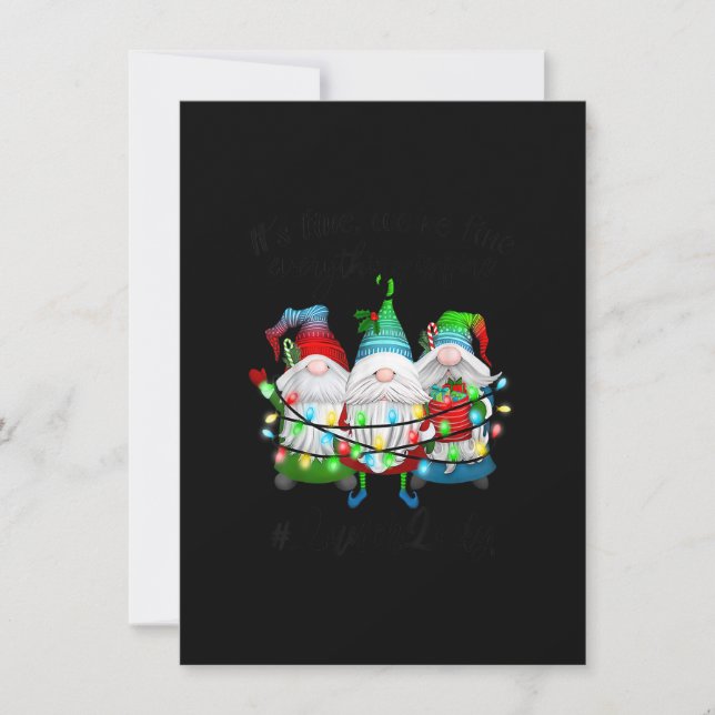 Everything Is Fine Lunch Lady Merry Christmas Xmas Invitation (Front)