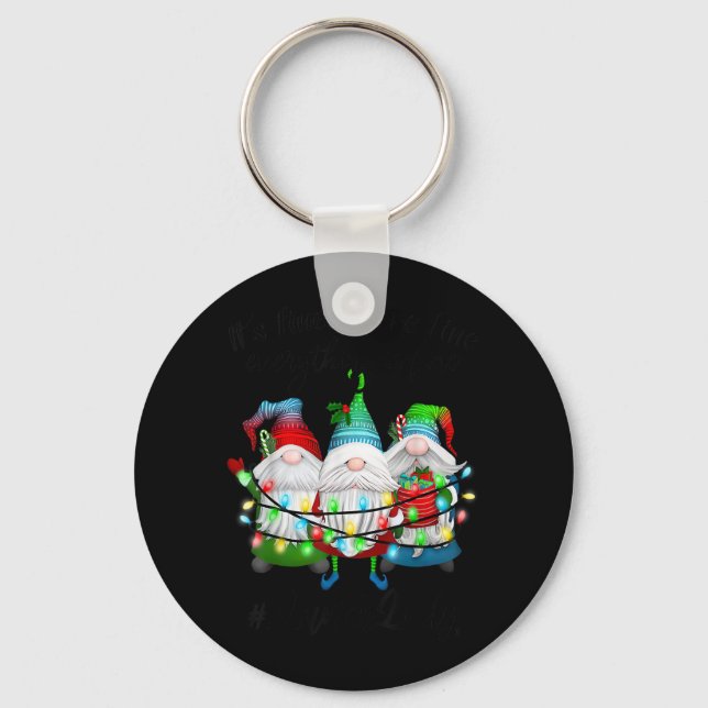 Everything Is Fine Lunch Lady Merry Christmas Xmas Keychain (Front)