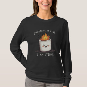 Everything is Fine Lying Marshmallow Meme Tee