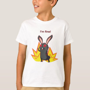 Everything is fine meme with black rabbit T-Shirt