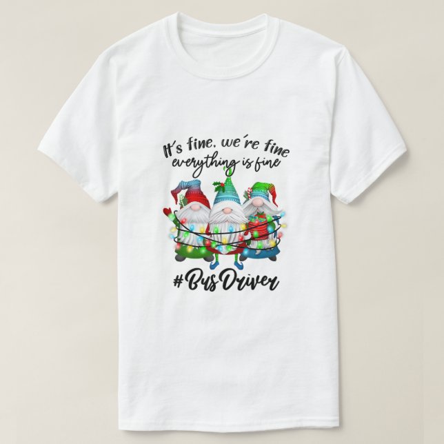Everything Is Fine Paraprofessional Christmas Xmas T-Shirt (Design Front)
