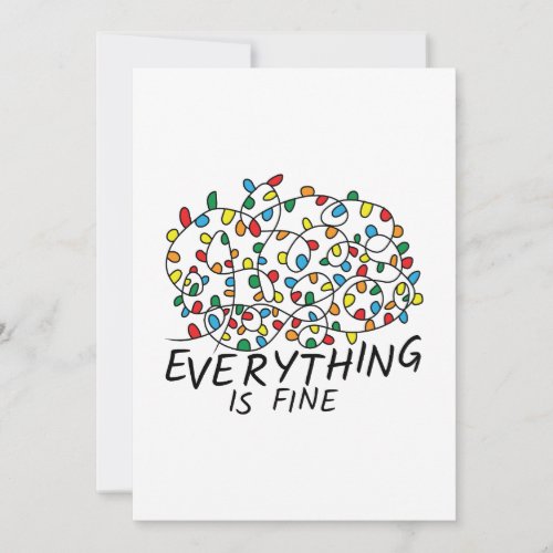Everything Is Fine Tangled Christmas Lights Invitation
