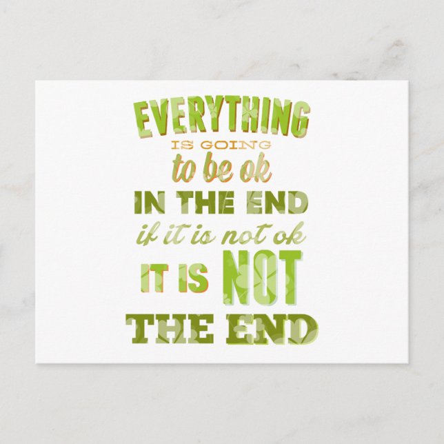 Everything is going to be ok. postcard (Front)