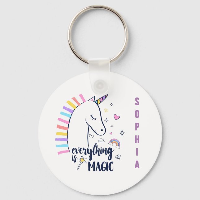 Everything Is Magic Unicorn Keychain (Front)