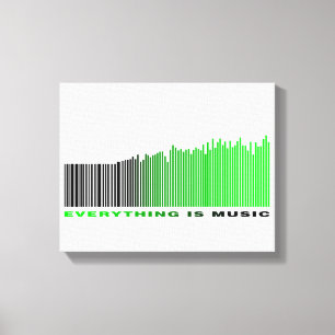 Everything is Music Green Text Barcode Song Player Canvas Print