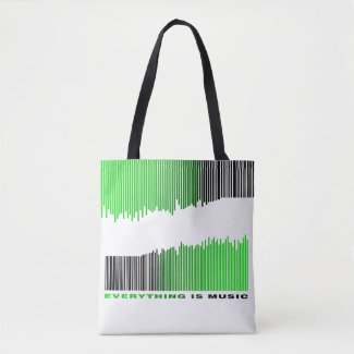 Everything is music Quote Green Barcode Equalizer