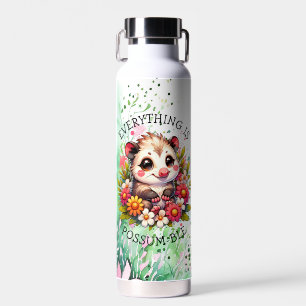 Everything is Possum-ble Inspirational Pun Water Bottle