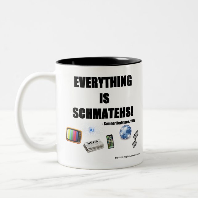 Everything is Schatehs! Two-Tone Coffee Mug (Left)