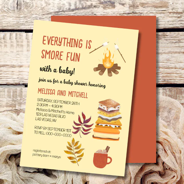 Everything is smore fun campfire Baby Shower Invitation Zazzle