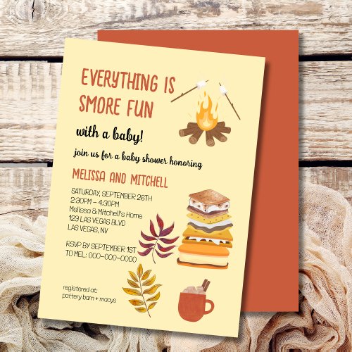 Everything is smore fun campfire Baby Shower Invitation