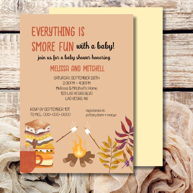Everything is smore fun campfire Baby Shower Invitation (Creator Uploaded)