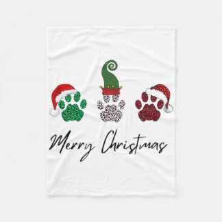 Everything Italian Greyhound Merry Christmas Paw P Fleece Blanket
