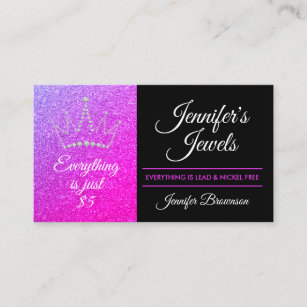 Everything just 5 dollar jewelry business card