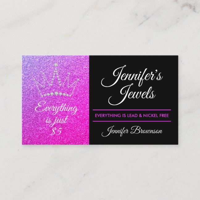 Everything just 5 dollar jewelry business card